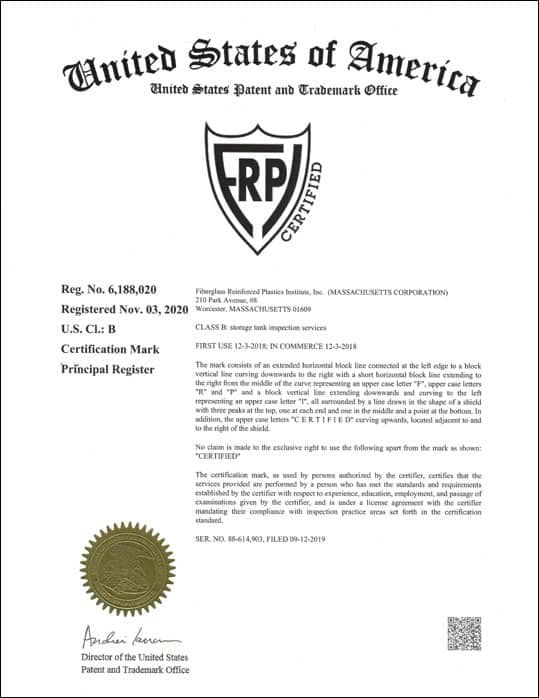 FRPI USPTO Cert Reg